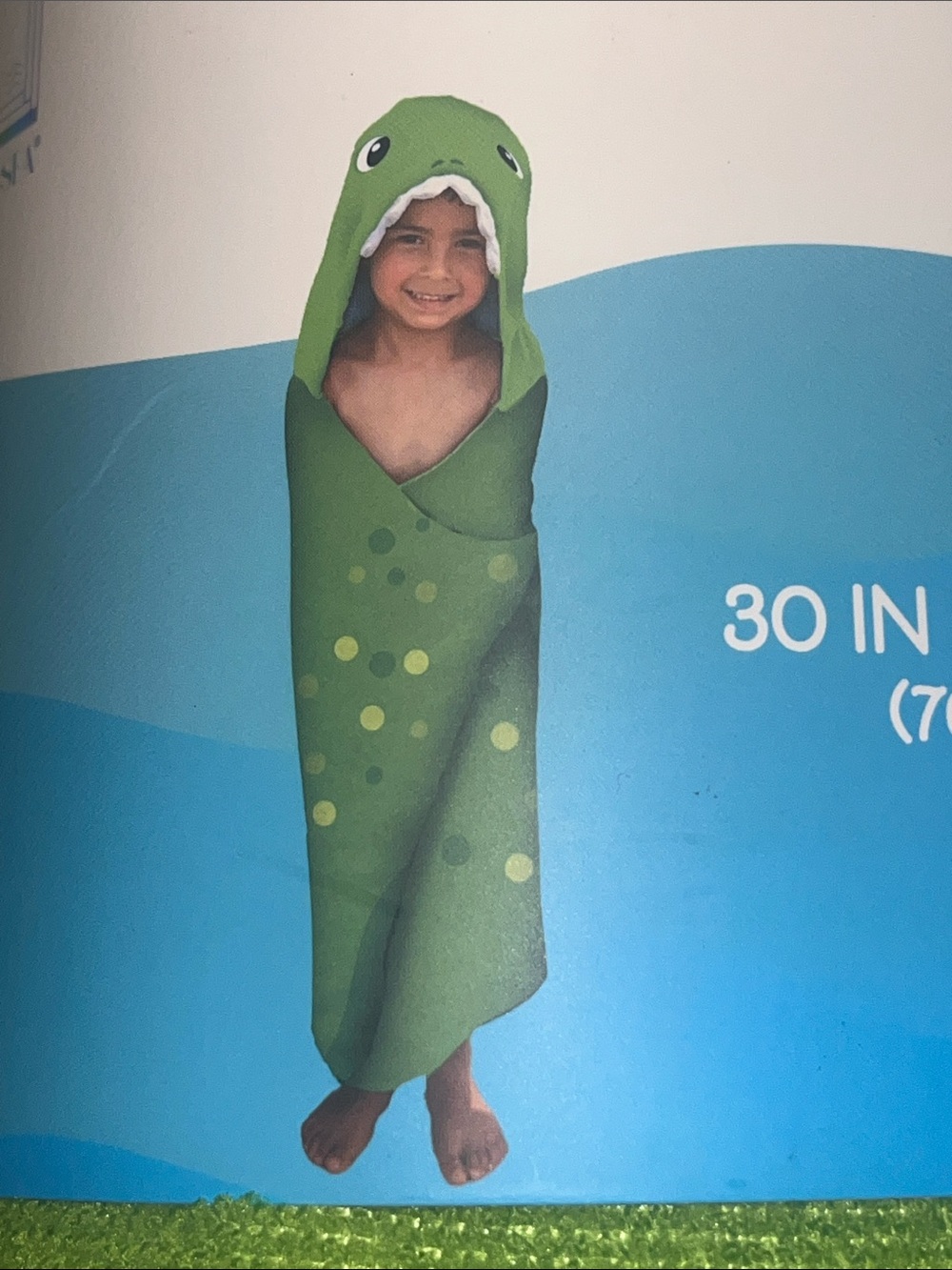 Two in One Hooded Dinosaur Towel & Green Drawstring Bag